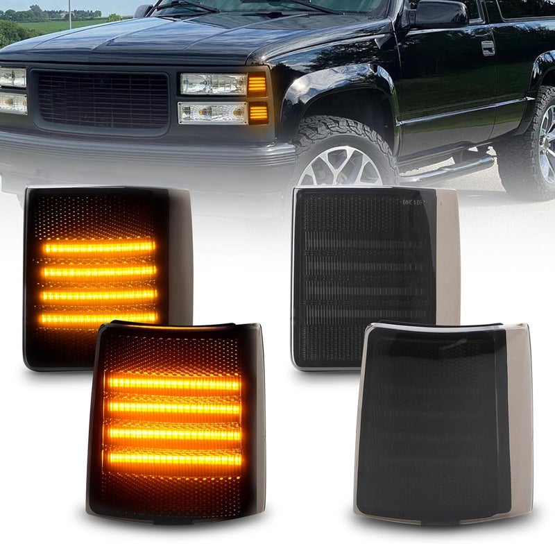 Best View Front Corner Light Compatible with 1994-1999 GMC Sierra C/K 1500 2500 3500 Suburban Yukon, Pair Driver and Passenger Side for GM2550148 GM2551148 5977463 5977464 - Image 1